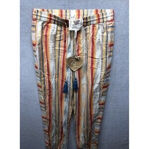 Z&L Boho Joggers Size M Striped Tassel Multicolor NWT